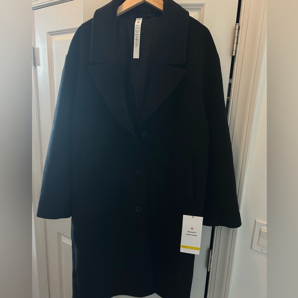 Lululemon Relaxed Fit Wool Overcoat/trenchcoat